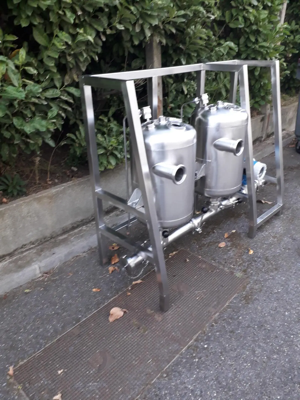 Stainless steel process equipment for winery, polished finish, HVD Inox